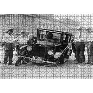 Antika Chevrolet Tekerlek Arızası Puzzle Yapboz Mdf Ahşap 1000 Parça
