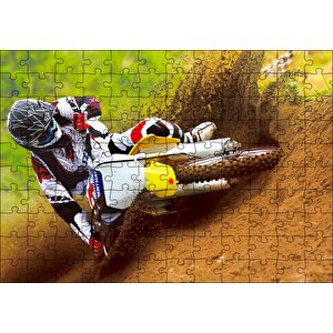 Motokros Spor Yarışı Anları Puzzle Yapboz Mdf Ahşap 120 Parça