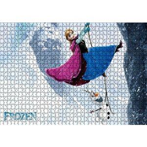 Frozen Anna Ve Kardan Adam Puzzle Yapboz Mdf Ahşap 1000 Parça