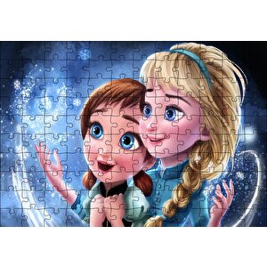 Frozen Küçük Prensesler Puzzle Yapboz Mdf Ahşap 120 Parça