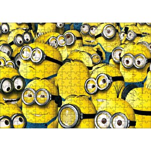 Çizgi Film Minions Topluluğu Puzzle Yapboz Mdf Ahşap 255 Parça