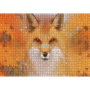 Kahverengi Beyaz Tilki Ve Arkaplanda Ağaçlar Puzzle Yapboz Mdf Ahşap 1000 Parça