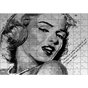 Marilyn Monroe Çizim Puzzle Yapboz Mdf Ahşap 120 Parça