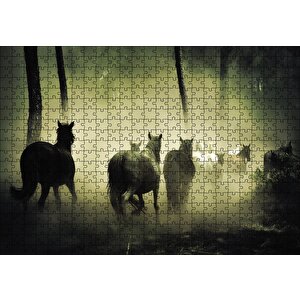 Horses Puzzle Yapboz Mdf Ahşap 500 Parça