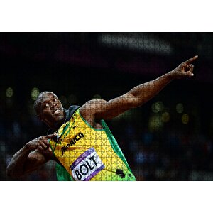 Usain Bolt Jamaika Sprint Sporları 2012 Londra Puzzle Yapboz Mdf Ahşap 1000 Parça