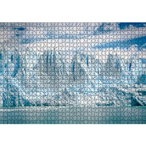 Buz Denizi Buzullar Ve Bulutlu Gökyüzü Puzzle Yapboz Mdf Ahşap 1000 Parça