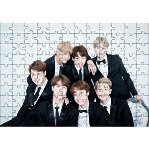 Bts Kore Pop Siyah Takım Elbiseli Puzzle Yapboz Mdf Ahşap 120 Parça