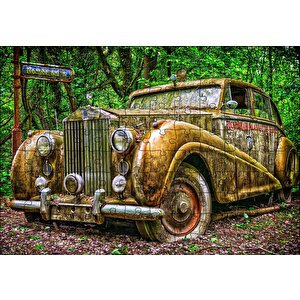 Ormanda Terkedilmiş Rolls Royce Puzzle Yapboz Mdf Ahşap 120 Parça