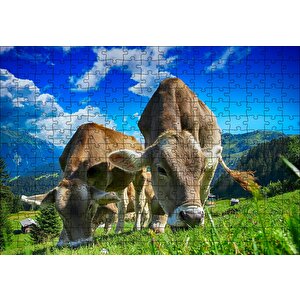Yayladaki İnekler Puzzle Yapboz Mdf Ahşap 255 Parça