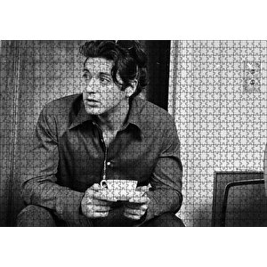 Cakapuzzle  Al Pacino Elinde Kahve Fincanı Puzzle Yapboz Mdf Ahşap