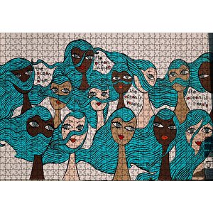 Kadınlar Okyanus Propagandası Puzzle Yapboz Mdf Ahşap 1000 Parça