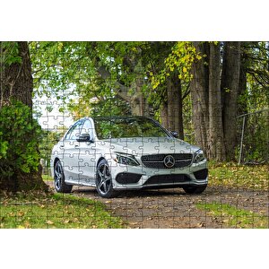 Orman Patikası Ve Gri Mercedes Puzzle Yapboz Mdf Ahşap 255 Parça