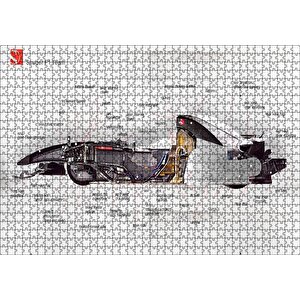 F1 Arabasının Anatomisi Görseli Puzzle Yapboz Mdf Ahşap 1000 Parça