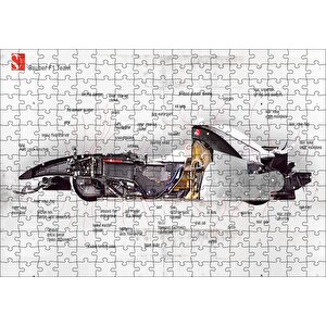 F1 Arabasının Anatomisi Görseli Puzzle Yapboz Mdf Ahşap 255 Parça