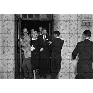 Joe Di Maggio Marilyn Monroe Ile Evlendi Puzzle Yapboz Mdf Ahşap 120 Parça