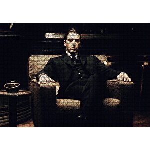 The Godfather Al Pacino Koltukta Puzzle Yapboz Mdf Ahşap 1000 Parça
