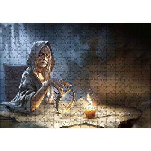 Cakapuzzle Mum Işığında Büyü Yapan Cadı Puzzle Yapboz Mdf Ahşap