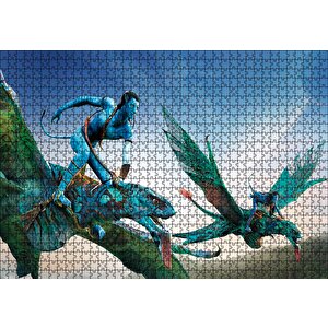 Avatar Ve Ikranlar Görseli Puzzle Yapboz Mdf Ahşap 1000 Parça