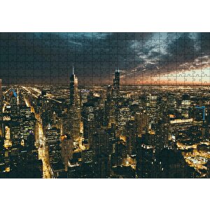 Las Vegas Gece Manzarası Puzzle Yapboz Mdf Ahşap 500 Parça