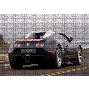 Siyah Bugatti Veyron Ve Deniz Puzzle Yapboz Mdf Ahşap 1000 Parça