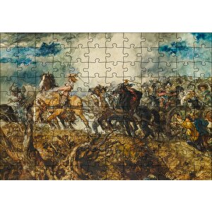 Atlı Savaşçılar Puzzle Yapboz Mdf Ahşap 120 Parça