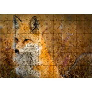 Kahverengi Tilki Ve Çayırlar Puzzle Yapboz Mdf Ahşap 120 Parça