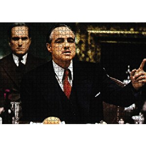 The Godfather Marlon Brando Yemek Masasında Puzzle Yapboz Mdf Ahşap 1000 Parça