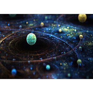 Uzay Zaman Görseli Puzzle Yapboz Mdf Ahşap 500 Parça