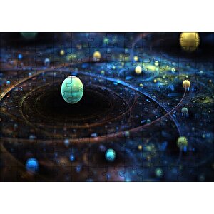 Uzay Zaman Görseli Puzzle Yapboz Mdf Ahşap 120 Parça