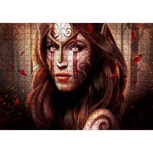 Cakapuzzle Amazon Savaşçı Kadını Ve Orman Puzzle Yapboz Mdf Ahşap