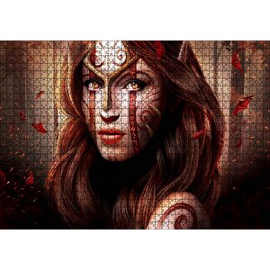 Amazon Savaşçı Kadını Ve Orman Puzzle Yapboz Mdf Ahşap 1000 Parça