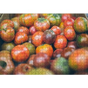 Kırmızı Yeşil Domatesler Puzzle Yapboz Mdf Ahşap 500 Parça