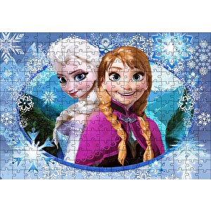 Frozen Prenses Elsa Ve Anna Puzzle Yapboz Mdf Ahşap 255 Parça