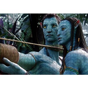 Avatar 2 Jake Ve Neytiri Görseli Puzzle Yapboz Mdf Ahşap 500 Parça