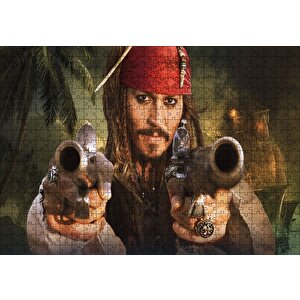 Karayip Korsanları Jack Sparrow Mücadelesi Puzzle Yapboz Mdf Ahşap 500 Parça