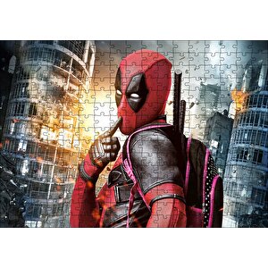 Deadpool Hayret Süper Kahraman Çizgi Roman Görseli Puzzle Yapboz Mdf Ahşap 255 Parça
