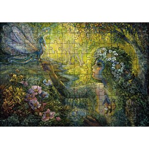 Orman Kız Ve Bebek Ejderha Mistik Tablo Puzzle Yapboz Mdf Ahşap 120 Parça