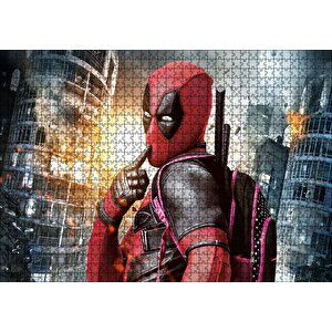 Deadpool Hayret Süper Kahraman Çizgi Roman Görseli Puzzle Yapboz Mdf Ahşap 1000 Parça
