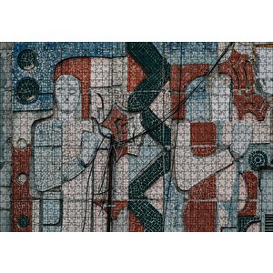 Tarihi Duvar Mozaiği Adam Ve Kadın Puzzle Yapboz Mdf Ahşap 1000 Parça
