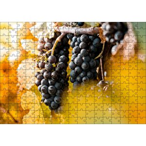 Asma Dalında Kara Üzümler Puzzle Yapboz Mdf Ahşap 255 Parça