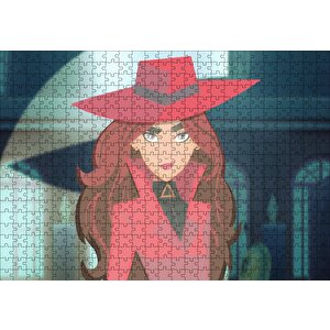Carmen Sandiego Portre Puzzle Yapboz Mdf Ahşap 500 Parça