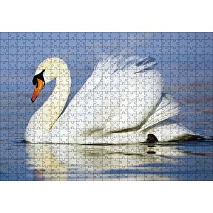Muhteşem Beyaz Kuğu Puzzle Yapboz Mdf Ahşap 500 Parça