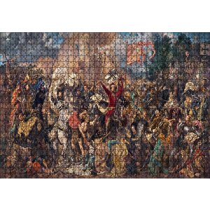 Savaş Sahnesi Karmaşa Puzzle Yapboz Mdf Ahşap 1000 Parça