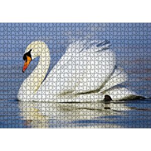 Muhteşem Beyaz Kuğu Puzzle Yapboz Mdf Ahşap 1000 Parça