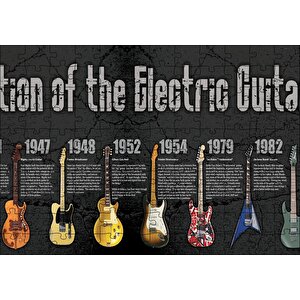 Elektrogitarın Evrimi Puzzle Yapboz Mdf Ahşap 120 Parça