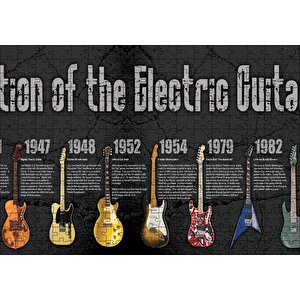 Elektrogitarın Evrimi Puzzle Yapboz Mdf Ahşap 255 Parça