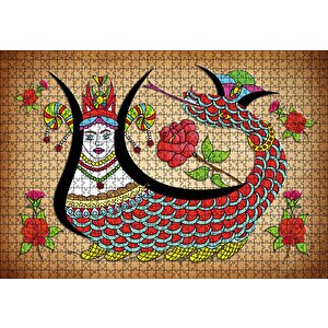 Kırem Zeminde Şahmaran Puzzle Yapboz Mdf Ahşap 1000 Parça