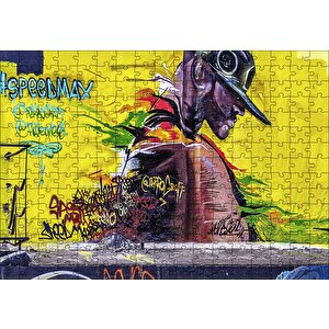 Duvar Boyama Şapkalı Siyahi Puzzle Yapboz Mdf Ahşap 255 Parça