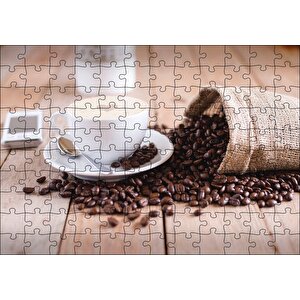 Masada Kahve Çekirdekleri Ve Latte Puzzle Yapboz Mdf Ahşap 120 Parça