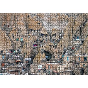 İran, Maku Şehrı Kayaların İçine Oyulmuş Evler Puzzle Yapboz Mdf Ahşap 1000 Parça